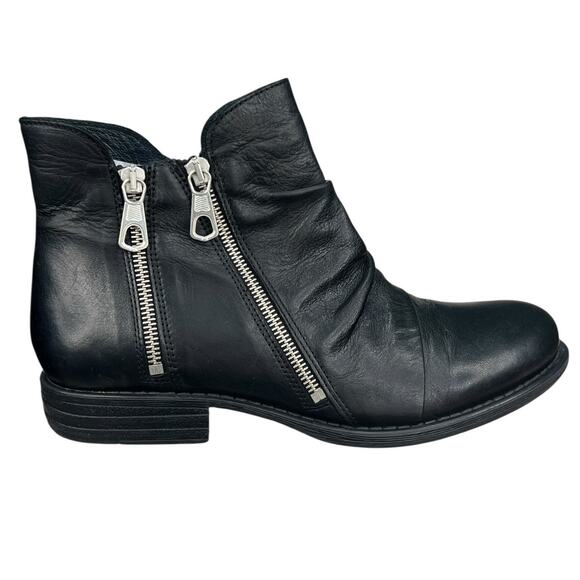 Miz Mooz Women’s Logic Black Leather Zipper Ankle Boots Size 41 US 9.5/10